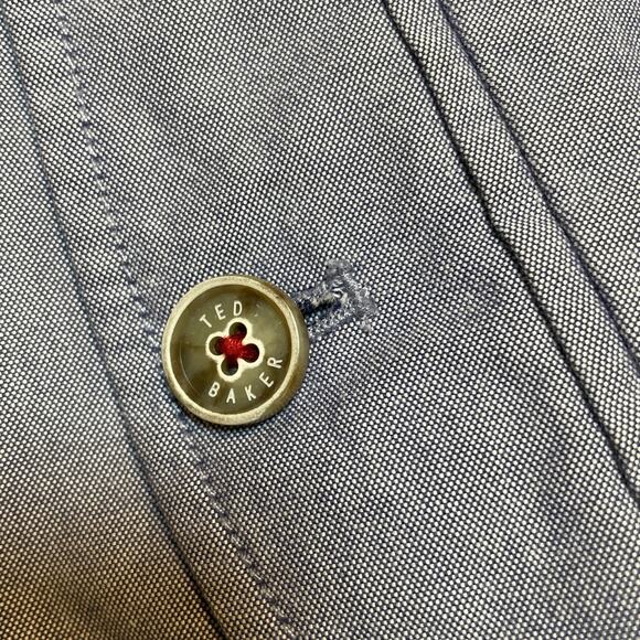 Ted Baker Jacket Full Zip Lightweight Blue Cotton Blend Size Unknown - Picture 3 of 11